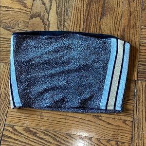 Sparkly strapless cropped top